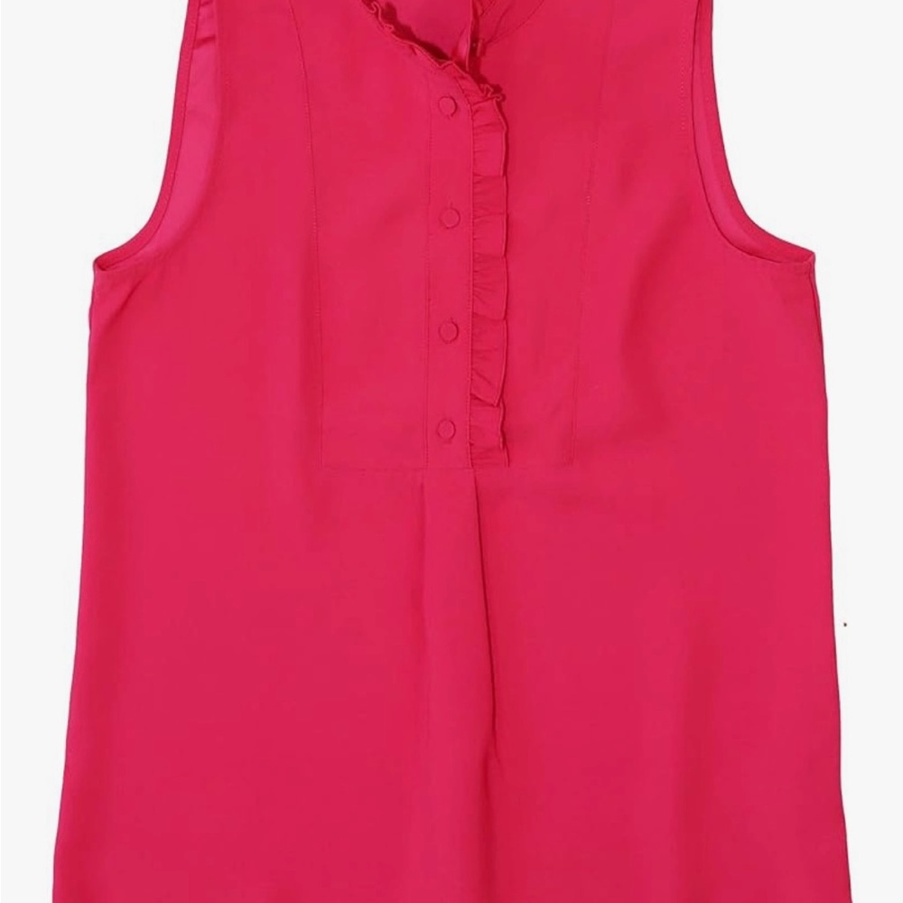 J. Crew Pink Ruffle Button-Up Blouse - Picture 2 of 7